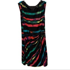 Tahari Multi Color Striped Dress